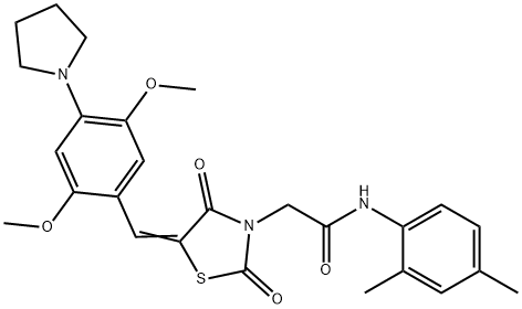 2-{5-[2,5-dimethoxy-4-(1-pyrrolidinyl)benzylidene]-2,4-dioxo-1,3-thiazolidin-3-yl}-N-(2,4-dimethylphenyl)acetamide|