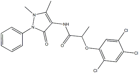 N-(1,5-dimethyl-3-oxo-2-phenyl-2,3-dihydro-1H-pyrazol-4-yl)-2-(2,4,5-trichlorophenoxy)propanamide Struktur