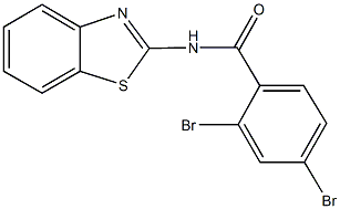 N-(1,3-benzothiazol-2-yl)-2,4-dibromobenzamide,666214-21-7,结构式