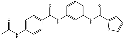 N-(3-{[4-(acetylamino)benzoyl]amino}phenyl)-2-furamide Struktur