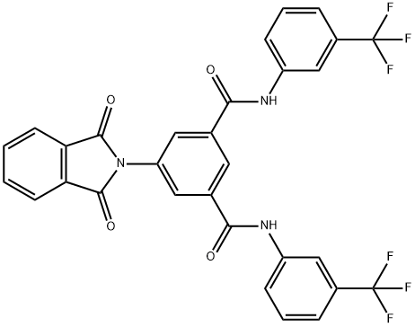 5-(1,3-dioxo-1,3-dihydro-2H-isoindol-2-yl)-N~1~,N~3~-bis[3-(trifluoromethyl)phenyl]isophthalamide Structure