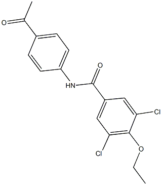 N-(4-acetylphenyl)-3,5-dichloro-4-ethoxybenzamide Struktur