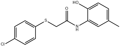 2-[(4-chlorophenyl)sulfanyl]-N-(2-hydroxy-5-methylphenyl)acetamide 化学構造式