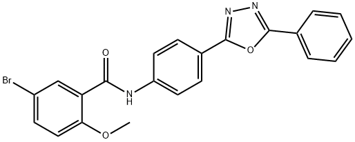 5-bromo-2-methoxy-N-[4-(5-phenyl-1,3,4-oxadiazol-2-yl)phenyl]benzamide Structure