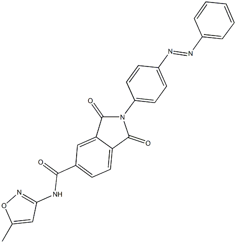 N-(5-methyl-3-isoxazolyl)-1,3-dioxo-2-[4-(phenyldiazenyl)phenyl]-5-isoindolinecarboxamide,666711-28-0,结构式