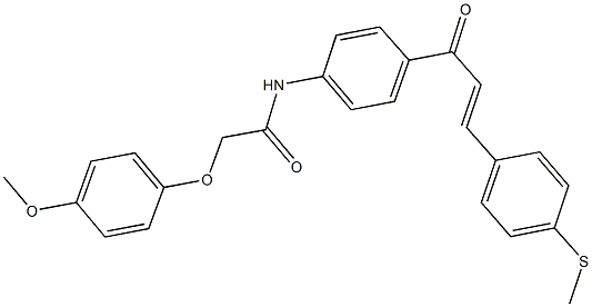 2-(4-methoxyphenoxy)-N-(4-{3-[4-(methylsulfanyl)phenyl]acryloyl}phenyl)acetamide 化学構造式