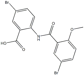 5-bromo-2-[(5-bromo-2-methoxybenzoyl)amino]benzoic acid,666711-38-2,结构式