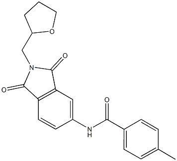 N-[1,3-dioxo-2-(tetrahydro-2-furanylmethyl)-2,3-dihydro-1H-isoindol-5-yl]-4-methylbenzamide Structure