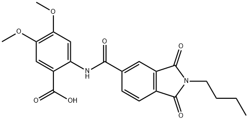 2-{[(2-butyl-1,3-dioxo-2,3-dihydro-1H-isoindol-5-yl)carbonyl]amino}-4,5-dimethoxybenzoic acid 结构式