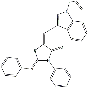 5-[(1-allyl-1H-indol-3-yl)methylene]-3-phenyl-2-(phenylimino)-1,3-thiazolidin-4-one Structure