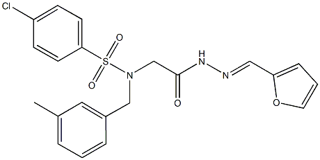 4-chloro-N-{2-[2-(2-furylmethylene)hydrazino]-2-oxoethyl}-N-(3-methylbenzyl)benzenesulfonamide Struktur