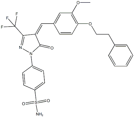 4-[4-[3-methoxy-4-(2-phenylethoxy)benzylidene]-5-oxo-3-(trifluoromethyl)-4,5-dihydro-1H-pyrazol-1-yl]benzenesulfonamide|