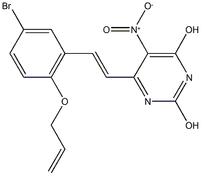 666712-57-8 6-{2-[2-(allyloxy)-5-bromophenyl]vinyl}-5-nitro-2,4-pyrimidinediol