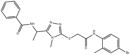 N-[1-(5-{[2-(4-bromo-2-methylanilino)-2-oxoethyl]sulfanyl}-4-methyl-4H-1,2,4-triazol-3-yl)ethyl]benzamide Structure