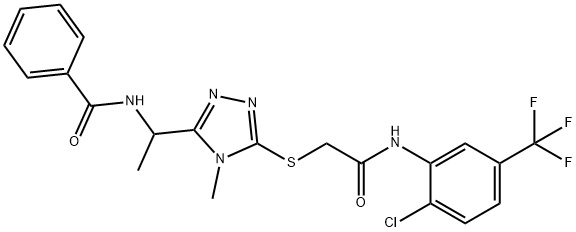 N-{1-[5-({2-[2-chloro-5-(trifluoromethyl)anilino]-2-oxoethyl}sulfanyl)-4-methyl-4H-1,2,4-triazol-3-yl]ethyl}benzamide|