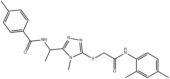 666713-30-0 N-[1-(5-{[2-(2,4-dimethylanilino)-2-oxoethyl]sulfanyl}-4-methyl-4H-1,2,4-triazol-3-yl)ethyl]-4-methylbenzamide