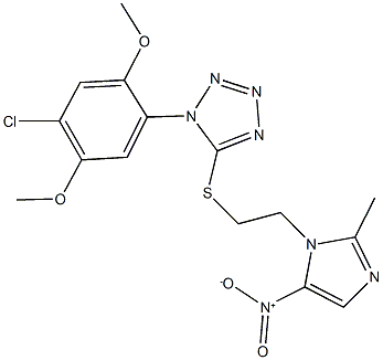 1-(4-chloro-2,5-dimethoxyphenyl)-5-[(2-{5-nitro-2-methyl-1H-imidazol-1-yl}ethyl)sulfanyl]-1H-tetraazole|