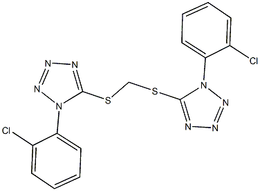1-(2-chlorophenyl)-5-[({[1-(2-chlorophenyl)-1H-tetraazol-5-yl]sulfanyl}methyl)sulfanyl]-1H-tetraazole,666714-08-5,结构式