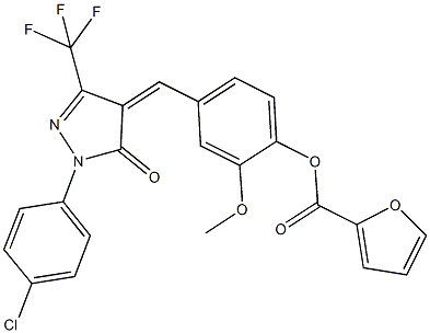 4-{[1-(4-chlorophenyl)-5-oxo-3-(trifluoromethyl)-1,5-dihydro-4H-pyrazol-4-ylidene]methyl}-2-methoxyphenyl 2-furoate Structure