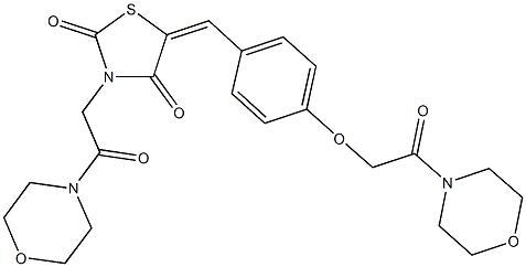 5-{4-[2-(4-morpholinyl)-2-oxoethoxy]benzylidene}-3-[2-(4-morpholinyl)-2-oxoethyl]-1,3-thiazolidine-2,4-dione 结构式