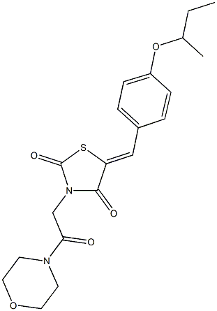 5-(4-sec-butoxybenzylidene)-3-[2-(4-morpholinyl)-2-oxoethyl]-1,3-thiazolidine-2,4-dione 化学構造式