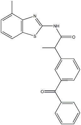 2-(3-benzoylphenyl)-N-(4-methyl-1,3-benzothiazol-2-yl)propanamide Struktur
