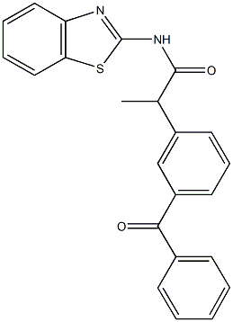 N-(1,3-benzothiazol-2-yl)-2-(3-benzoylphenyl)propanamide 化学構造式