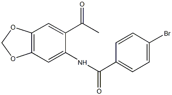 N-(6-acetyl-1,3-benzodioxol-5-yl)-4-bromobenzamide Structure