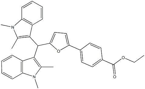 ethyl 4-{5-[bis(1,2-dimethyl-1H-indol-3-yl)methyl]-2-furyl}benzoate Structure