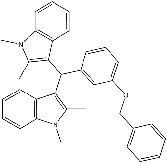 benzyl 3-[bis(1,2-dimethyl-1H-indol-3-yl)methyl]phenyl ether,666819-11-0,结构式