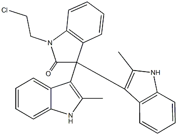 1-(2-chloroethyl)-3,3-bis(2-methyl-1H-indol-3-yl)-1,3-dihydro-2H-indol-2-one Structure