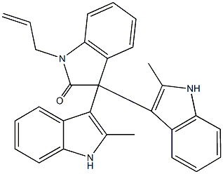 1-allyl-3,3-bis(2-methyl-1H-indol-3-yl)-1,3-dihydro-2H-indol-2-one Structure