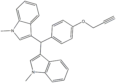 1-methyl-3-{(1-methyl-1H-indol-3-yl)[4-(2-propynyloxy)phenyl]methyl}-1H-indole Structure