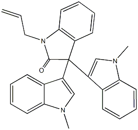 1-allyl-3,3-bis(1-methyl-1H-indol-3-yl)-1,3-dihydro-2H-indol-2-one Structure