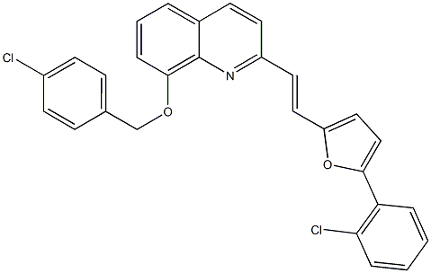 8-[(4-chlorobenzyl)oxy]-2-{2-[5-(2-chlorophenyl)-2-furyl]vinyl}quinoline 结构式