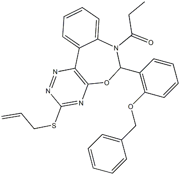 2-[3-(allylsulfanyl)-7-propionyl-6,7-dihydro[1,2,4]triazino[5,6-d][3,1]benzoxazepin-6-yl]phenyl benzyl ether|
