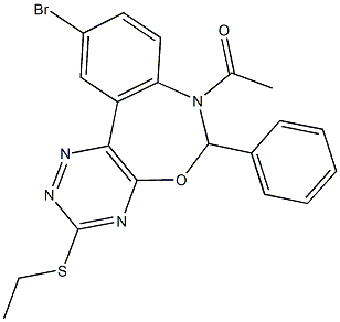 7-acetyl-10-bromo-6-phenyl-6,7-dihydro[1,2,4]triazino[5,6-d][3,1]benzoxazepin-3-yl ethyl sulfide Struktur