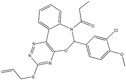 666819-64-3 4-[3-(allylsulfanyl)-7-propionyl-6,7-dihydro[1,2,4]triazino[5,6-d][3,1]benzoxazepin-6-yl]-2-chlorophenyl methyl ether