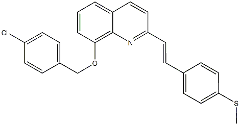 8-[(4-chlorobenzyl)oxy]-2-{2-[4-(methylsulfanyl)phenyl]vinyl}quinoline,666819-66-5,结构式
