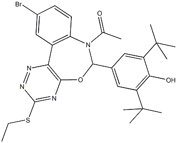 4-[7-acetyl-10-bromo-3-(ethylsulfanyl)-6,7-dihydro[1,2,4]triazino[5,6-d][3,1]benzoxazepin-6-yl]-2,6-ditert-butylphenol|