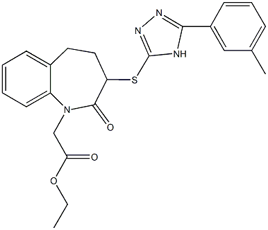 666820-24-2 ethyl (3-{[5-(3-methylphenyl)-4H-1,2,4-triazol-3-yl]sulfanyl}-2-oxo-2,3,4,5-tetrahydro-1H-1-benzazepin-1-yl)acetate