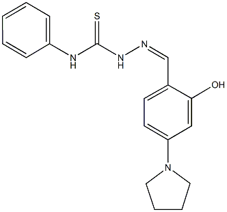 2-hydroxy-4-pyrrolidin-1-ylbenzaldehyde N-phenylthiosemicarbazone 化学構造式