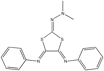 4,5-bis(phenylimino)-1,3-dithiolan-2-one dimethylhydrazone Structure