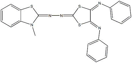 3-methyl-1,3-benzothiazol-2(3H)-one [4,5-bis(phenylimino)-1,3-dithiolan-2-ylidene]hydrazone 结构式