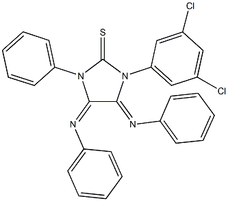 1-(3,5-dichlorophenyl)-3-phenyl-4,5-bis(phenylimino)-2-imidazolidinethione Structure