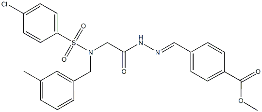 methyl 4-(2-{[[(4-chlorophenyl)sulfonyl](3-methylbenzyl)amino]acetyl}carbohydrazonoyl)benzoate Structure