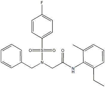 2-{benzyl[(4-fluorophenyl)sulfonyl]amino}-N-(2-ethyl-6-methylphenyl)acetamide Struktur
