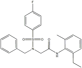 2-{benzyl[(4-fluorophenyl)sulfonyl]amino}-N-(2-ethyl-6-methylphenyl)acetamide Structure