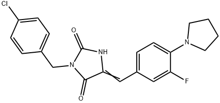 666821-39-2 3-(4-chlorobenzyl)-5-[3-fluoro-4-(1-pyrrolidinyl)benzylidene]-2,4-imidazolidinedione