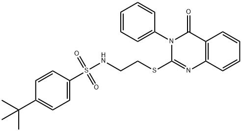 4-tert-butyl-N-{2-[(4-oxo-3-phenyl-3,4-dihydro-2-quinazolinyl)sulfanyl]ethyl}benzenesulfonamide Structure